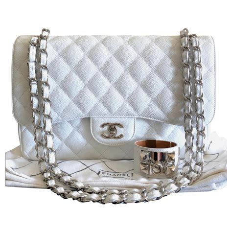 chanel white classic flap|chanel classic flap jumbo leather.